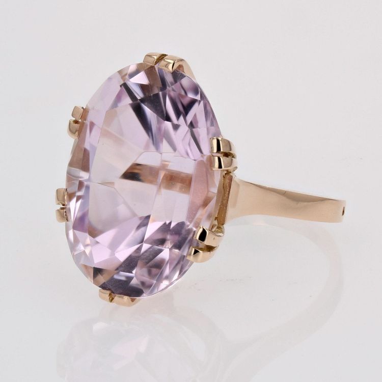 Vintage Kunzite Ring In Gold