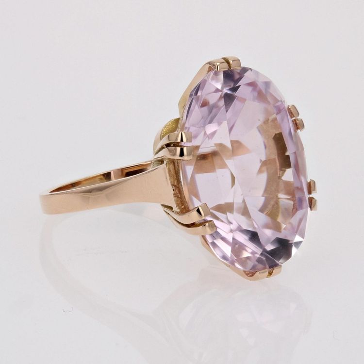 Vintage Kunzite Ring In Gold