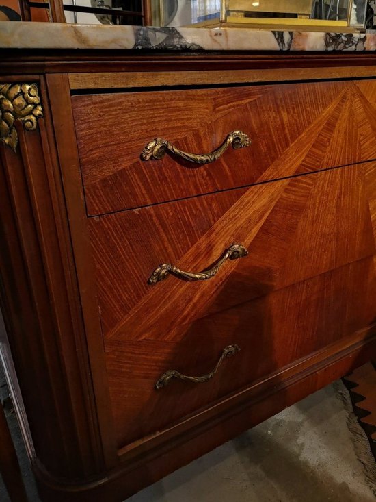 Cassettiera - Art Deco - Mogano e palissandro - Circa 1930