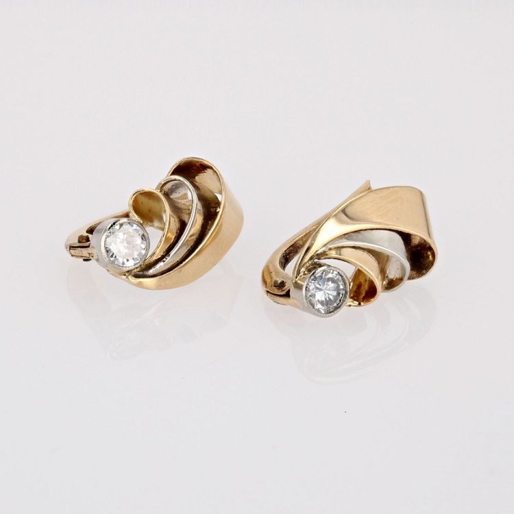 Old Ribbon And Diamond Earrings