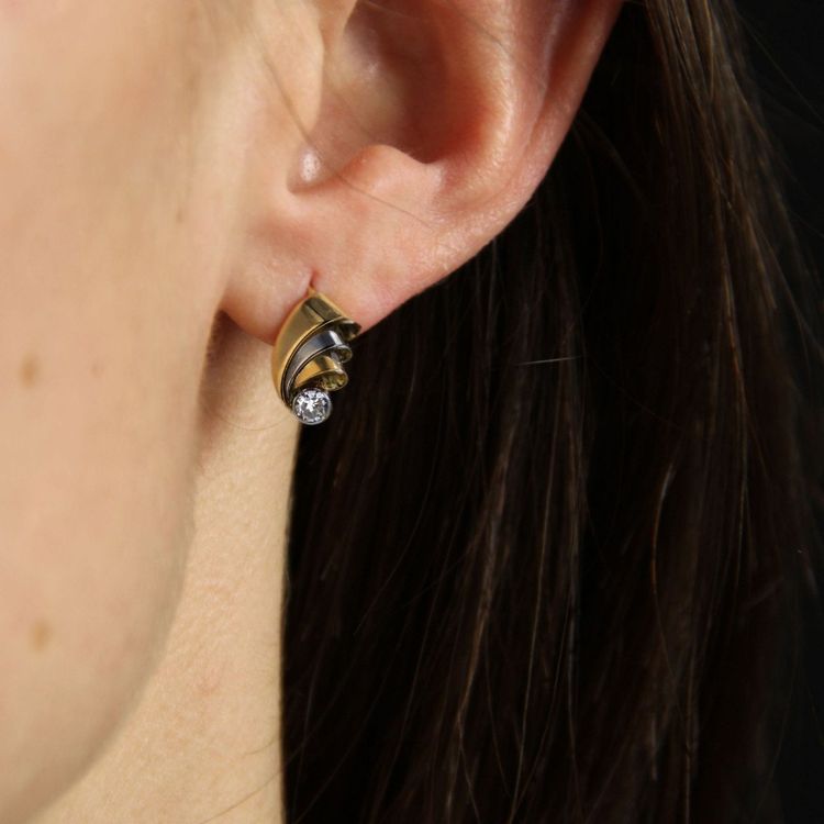 Old Ribbon And Diamond Earrings
