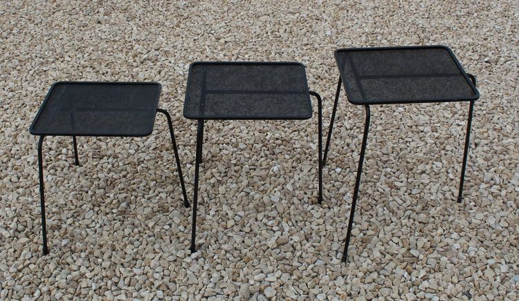 3 Soumba-Satztische von Mathieu Matégot, ca. 1953