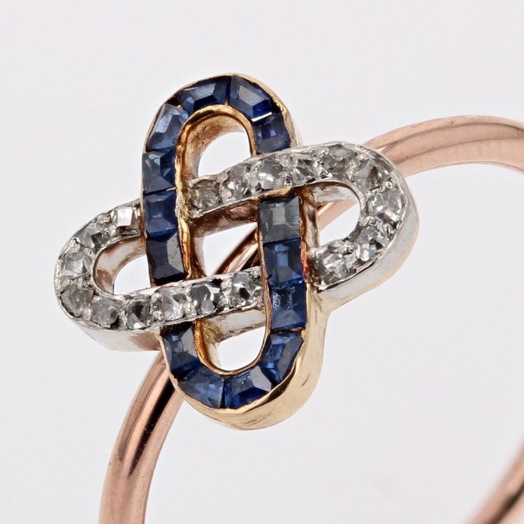 Antiker Diamant- und Saphir-Verschlussring