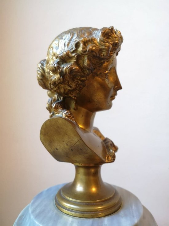 Pendulum terminal - Marble and gilded bronze - Japy Frères - G. Faraoni - Circa 1860