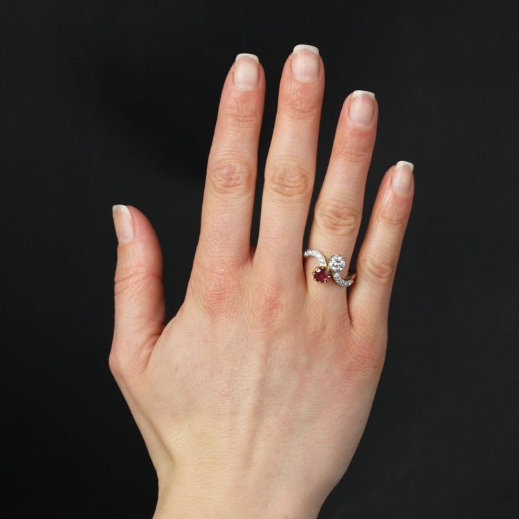 Bague Toi Et Moi Diamants Et Rubis