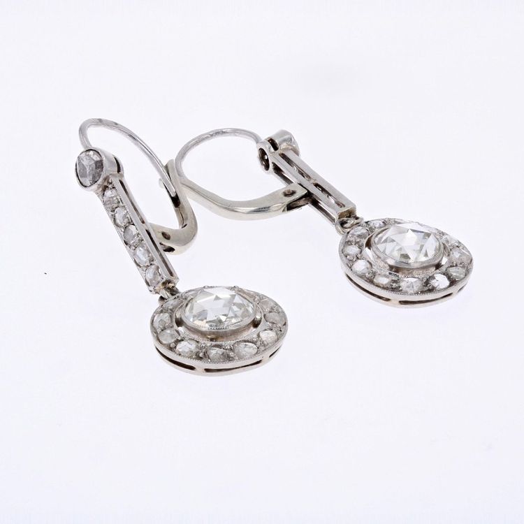 Antike Diamantohrringe im Rosenschliff