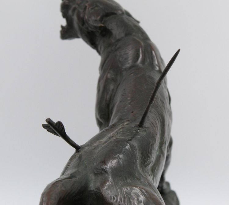 Large Bronze "The Wounded Lioness" by Charles Valton (1851-1918)