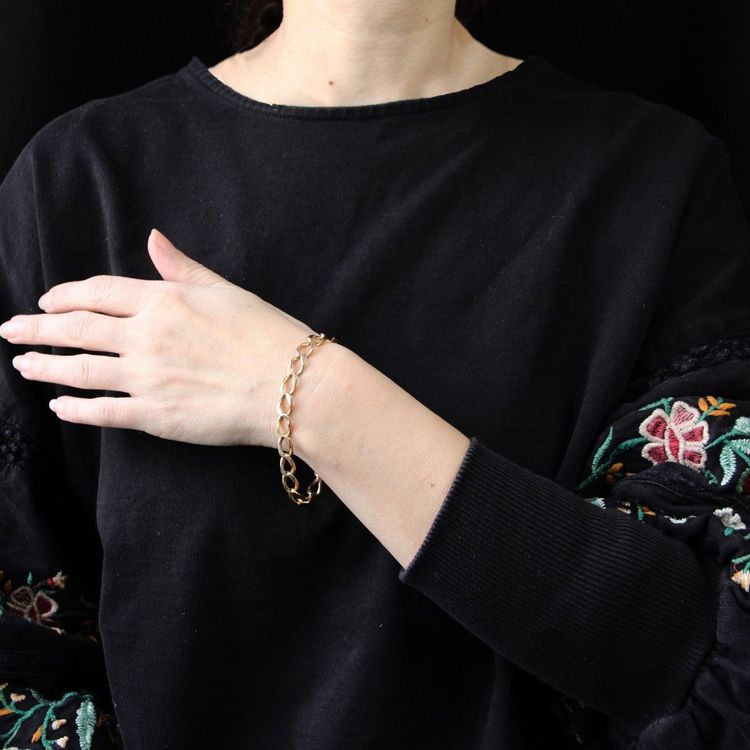 Bracelet Gourmette Or Rose