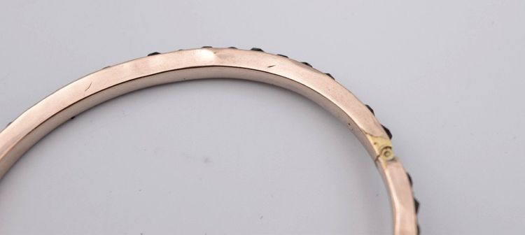 Ancien Bracelet En Grenat Et Argent