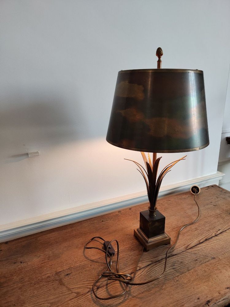 Messinglampe von Maison Charles, ca. 1970