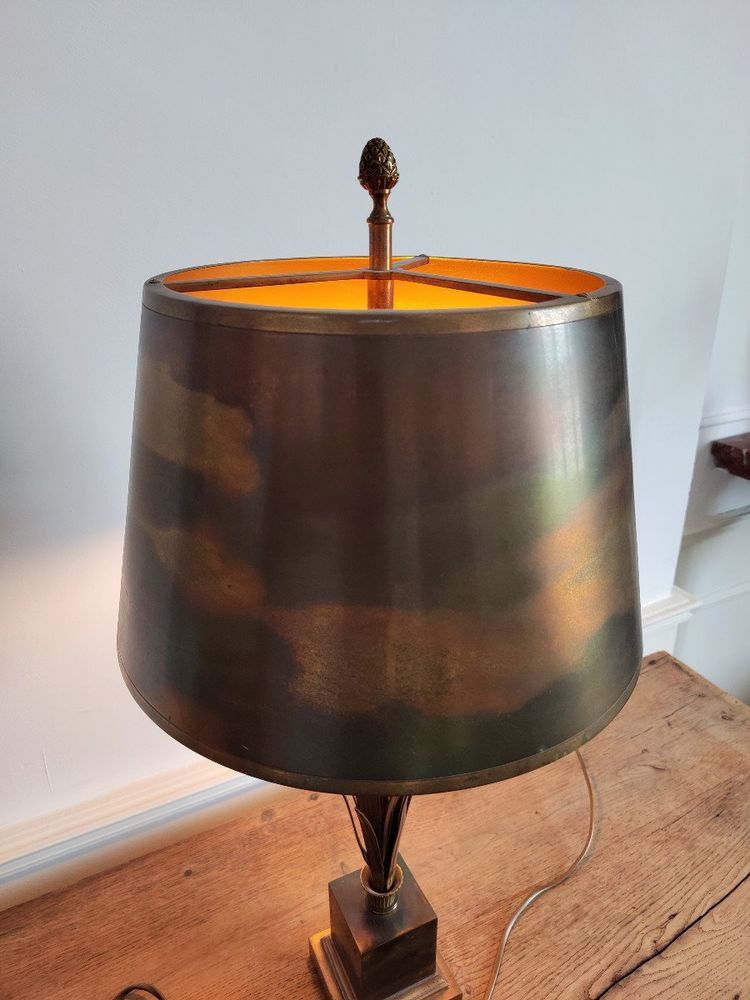 Messinglampe von Maison Charles, ca. 1970