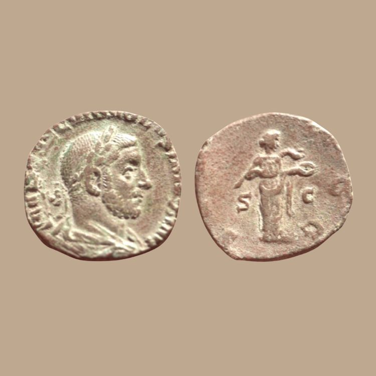 Rare sesterce de Volusien – SALVS AVGG (251–253)