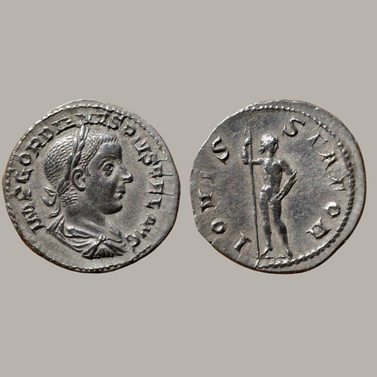 Gordien III – Denier d’argent, Rome, 241–243 apr. J.-C. – IOVIS STATOR – Certificat d’authenticité