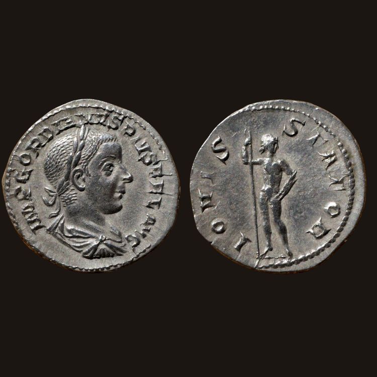Gordien III – Denier d’argent, Rome, 241–243 apr. J.-C. – IOVIS STATOR – Certificat d’authenticité