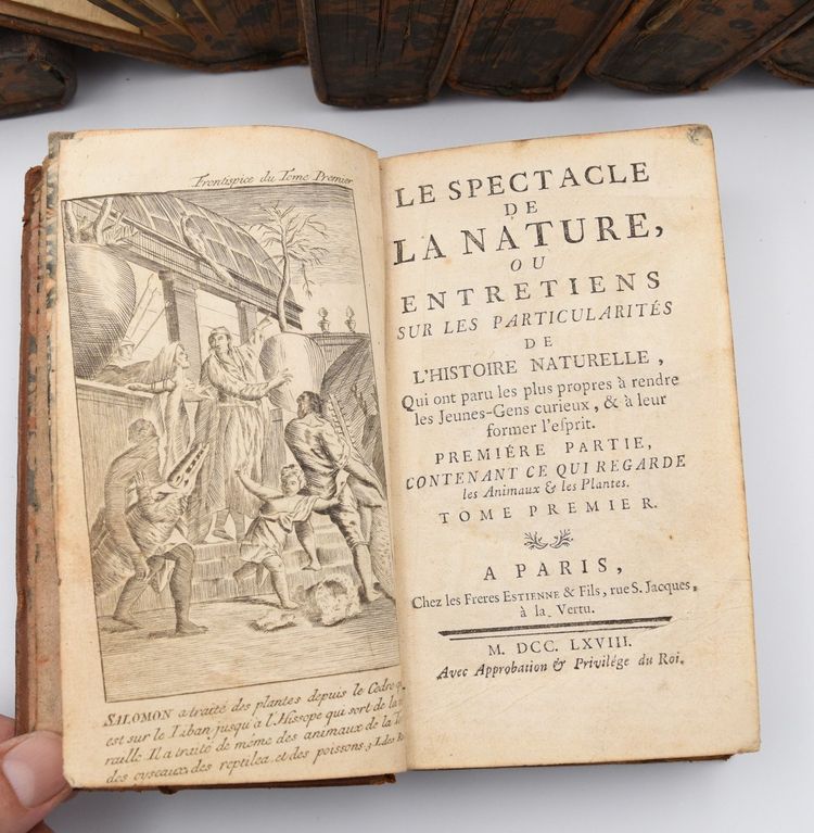 Bücher 1768 Das Schauspiel der Natur Pluche Noel Antoine Herausgegeben von Veuve Estienne