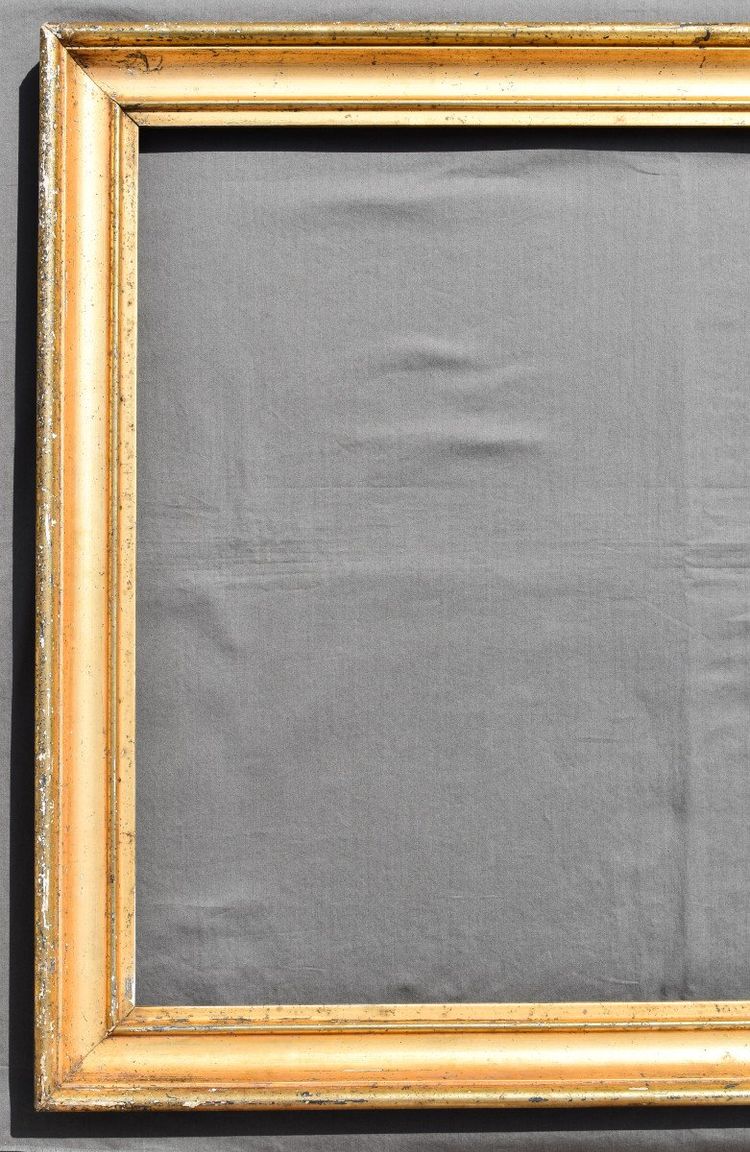 Large Rectangular Frame in Wood and Golden Stucco 19th Century Frame 85*64 Cm / 2
