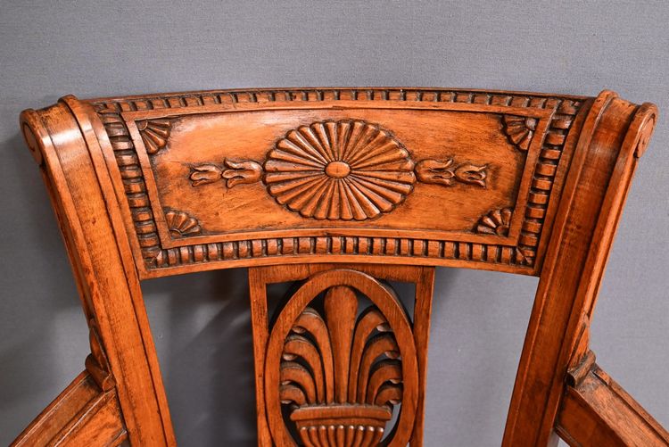 Pair of stained beech armchairs – Early 20th century