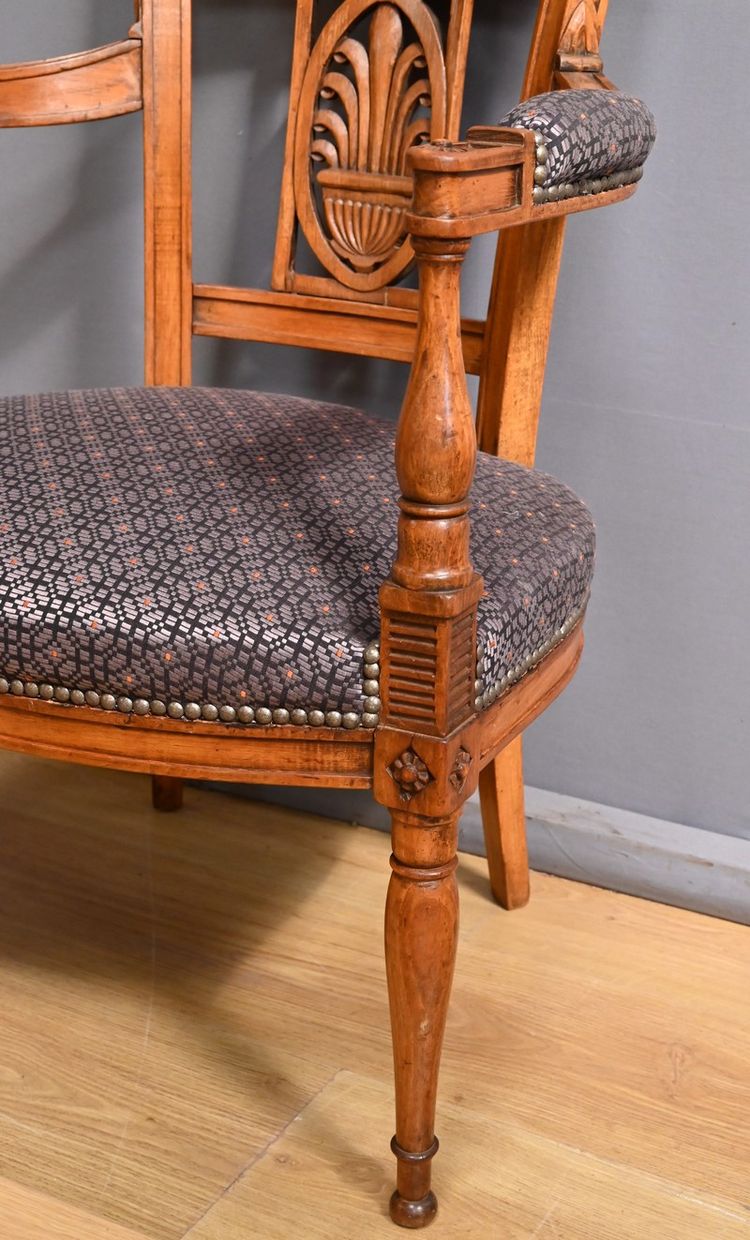 Pair of stained beech armchairs – Early 20th century