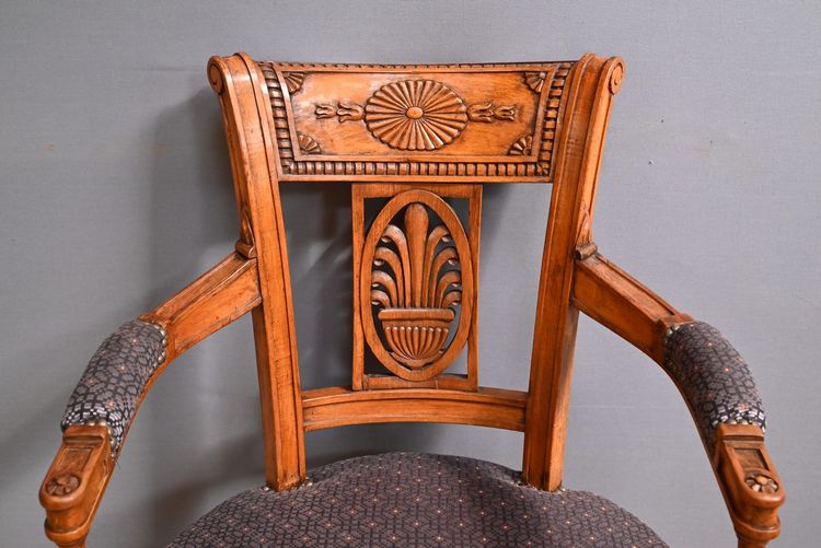 Pair of stained beech armchairs – Early 20th century