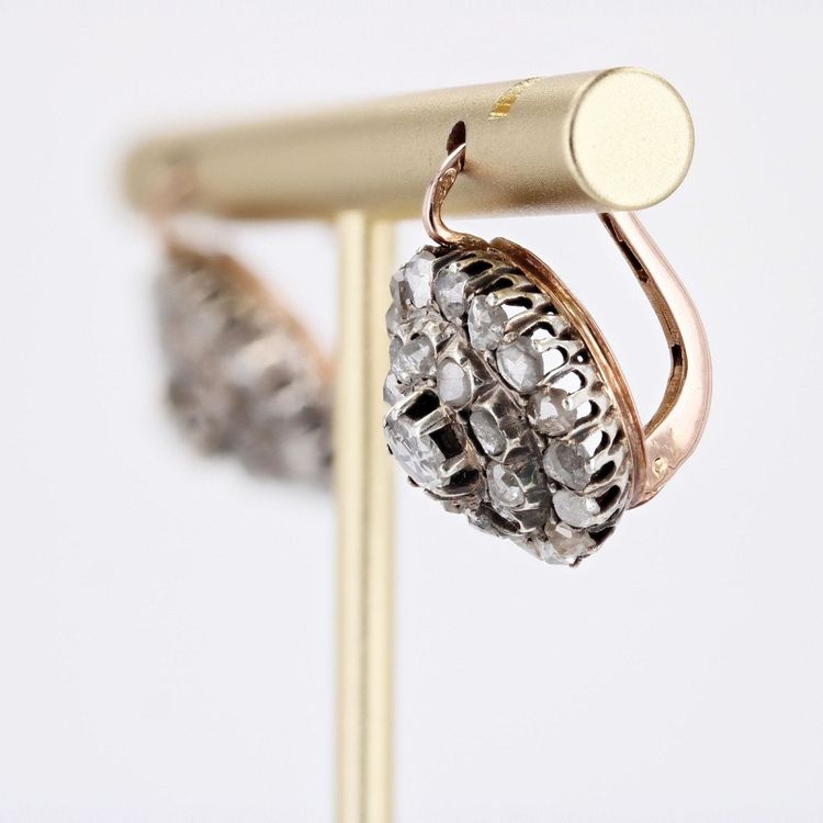 Antike Diamant-Ohrringe im Rosenschliff