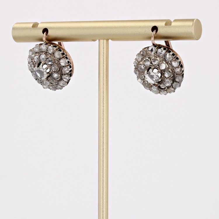 Antike Diamant-Ohrringe im Rosenschliff