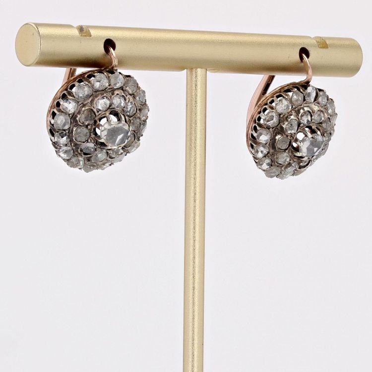 Antike Diamant-Ohrringe im Rosenschliff