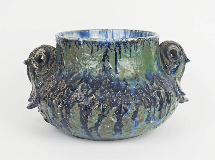 Cache-pot en grès art Nouveau par Georges Max Claudet