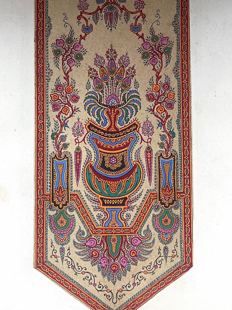 TEXTILE PROJECT for bell cords. Gouache. Early 20th century.