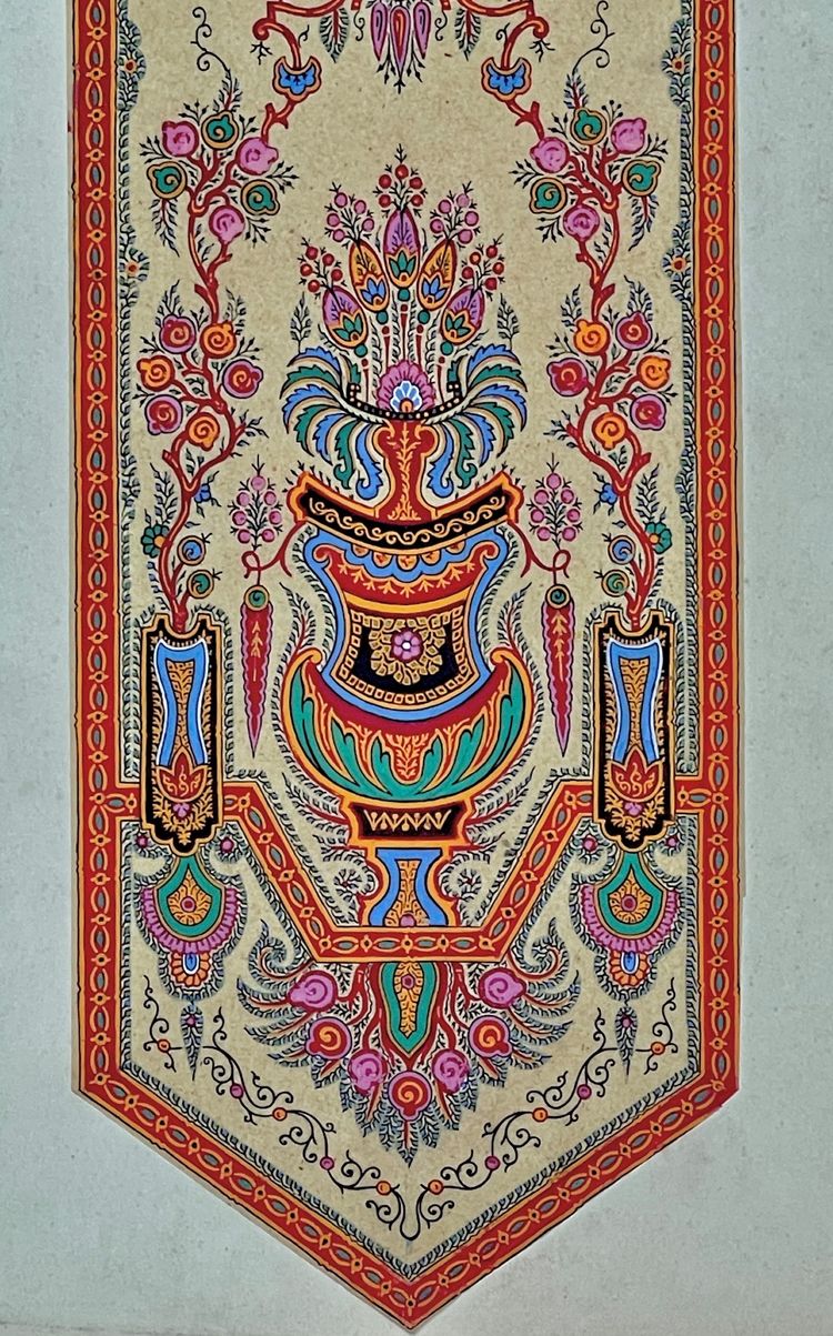 TEXTILE PROJECT for bell cords. Gouache. Early 20th century.