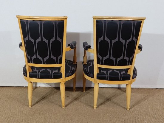  Paire de Fauteuils Modernisme en Sycomore massif, goût Directoire – 1940 