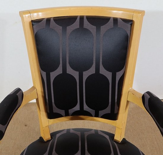  Paire de Fauteuils Modernisme en Sycomore massif, goût Directoire – 1940 