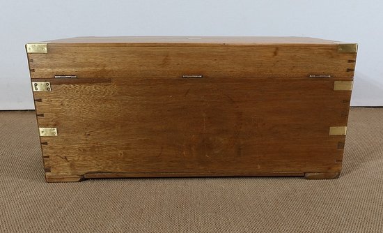 Travel trunk in Camphor and Blond Mahogany - Late 19th century
