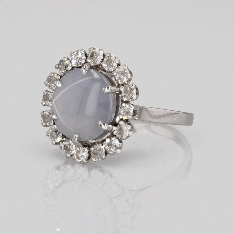 Sternsaphir- und Diamantring