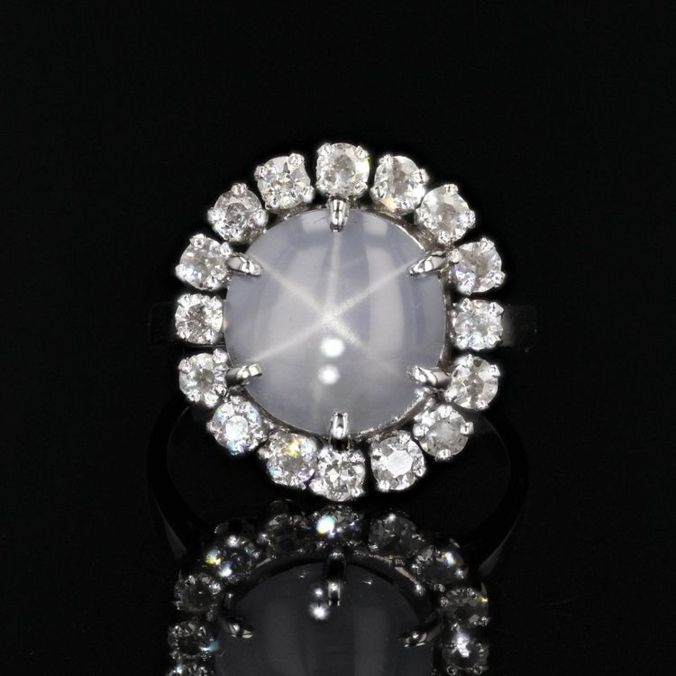 Sternsaphir- und Diamantring