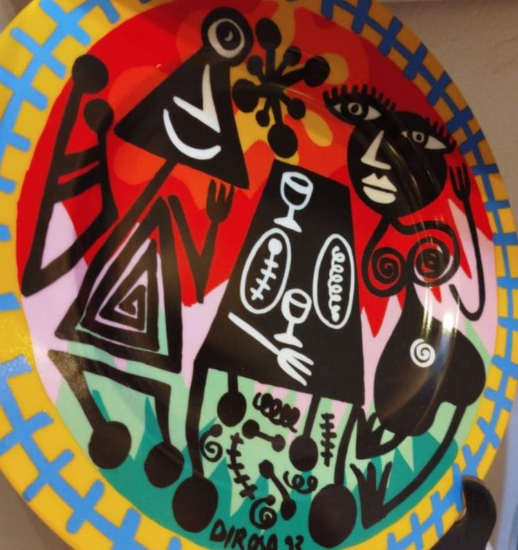 Decorative plate signed Hervé Di Rosa – 1993