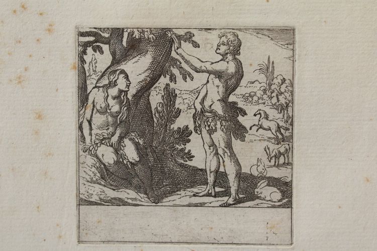 Gravure Adam et Eve, époque 18ème siècle