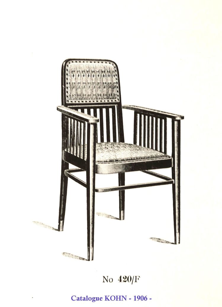 Fauteuil Sécession viennoise N° 420 de Kohn, production Thonet 1925