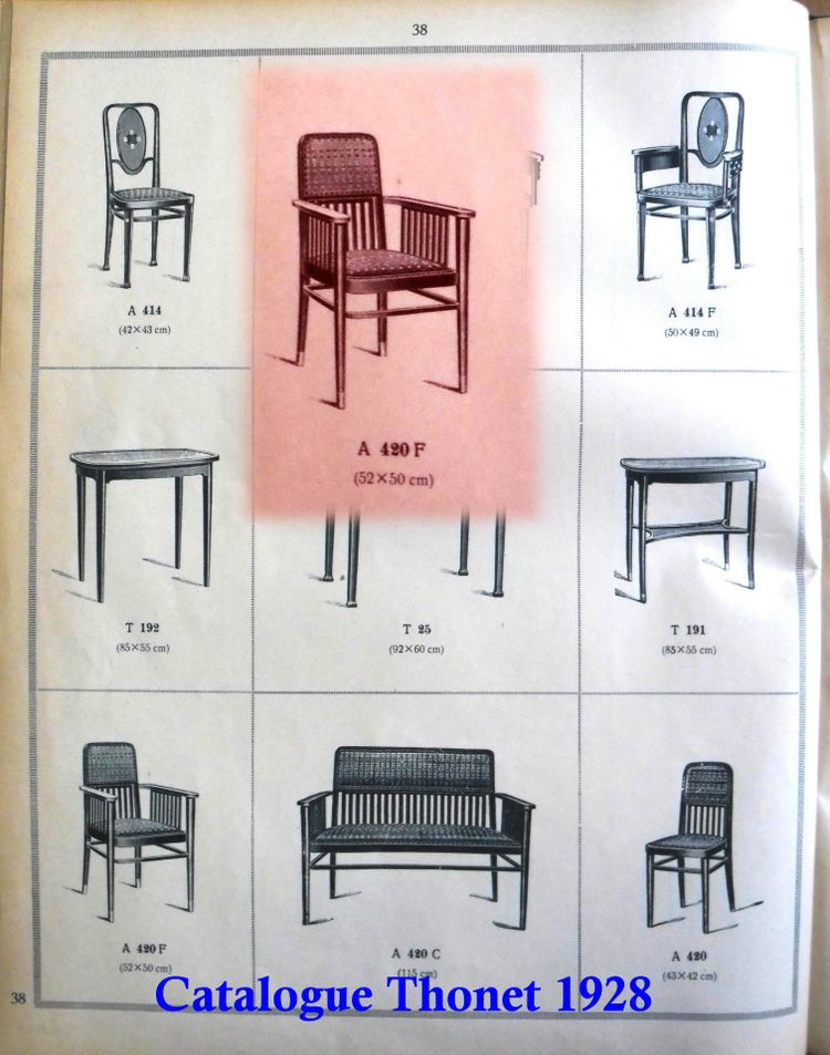 Fauteuil Sécession viennoise N° 420 de Kohn, production Thonet 1925