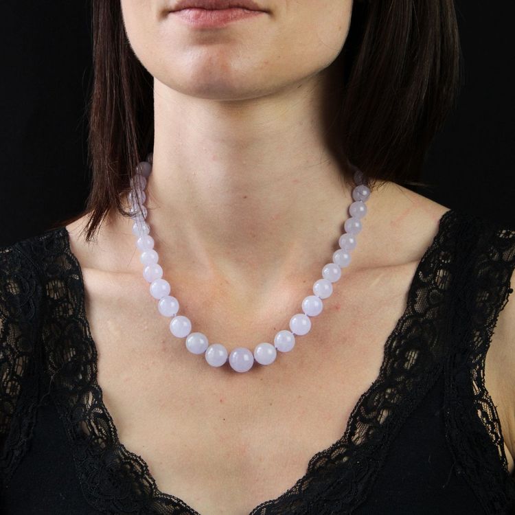 Collier De Perles De Jade Jadeite Parme