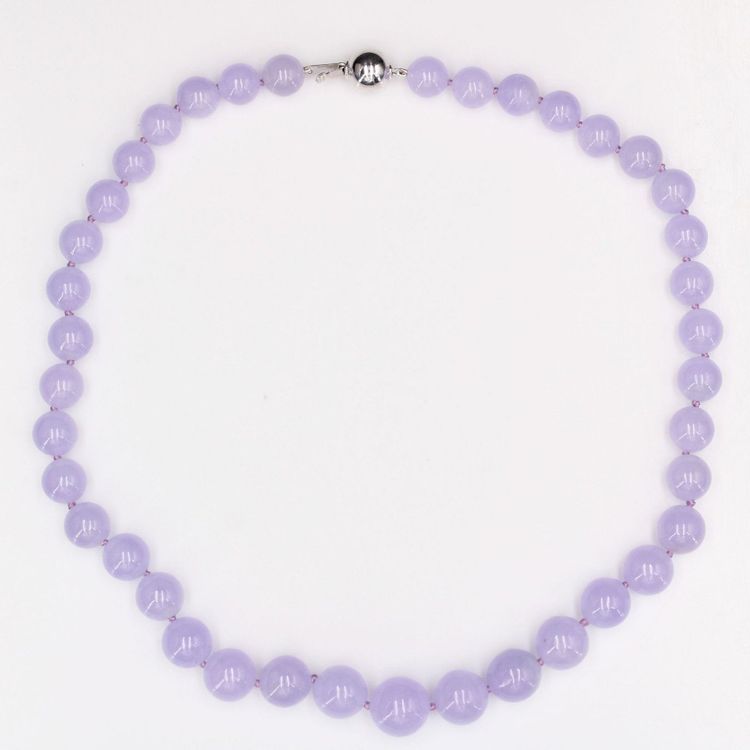 Collier De Perles De Jade Jadeite Parme