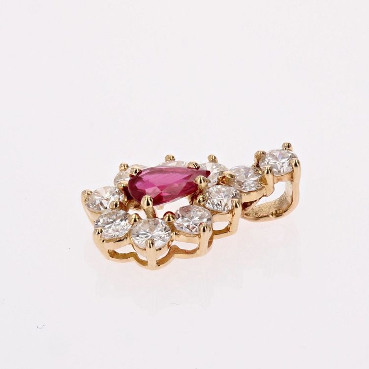 Pendentif Rubis Et Diamants
