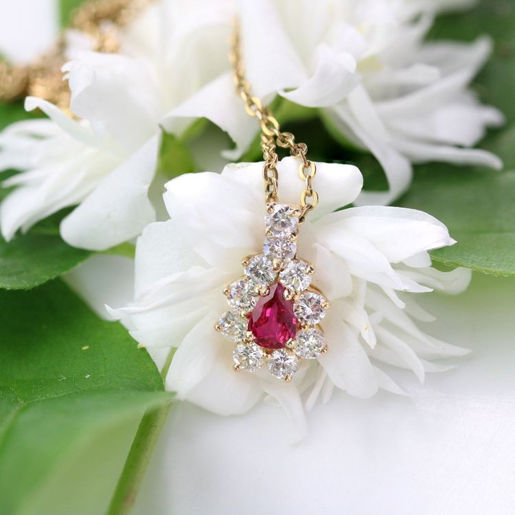 Pendentif Rubis Et Diamants