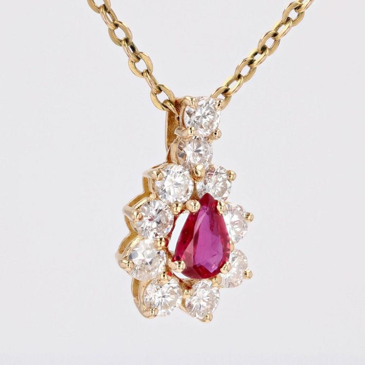 Pendentif Rubis Et Diamants