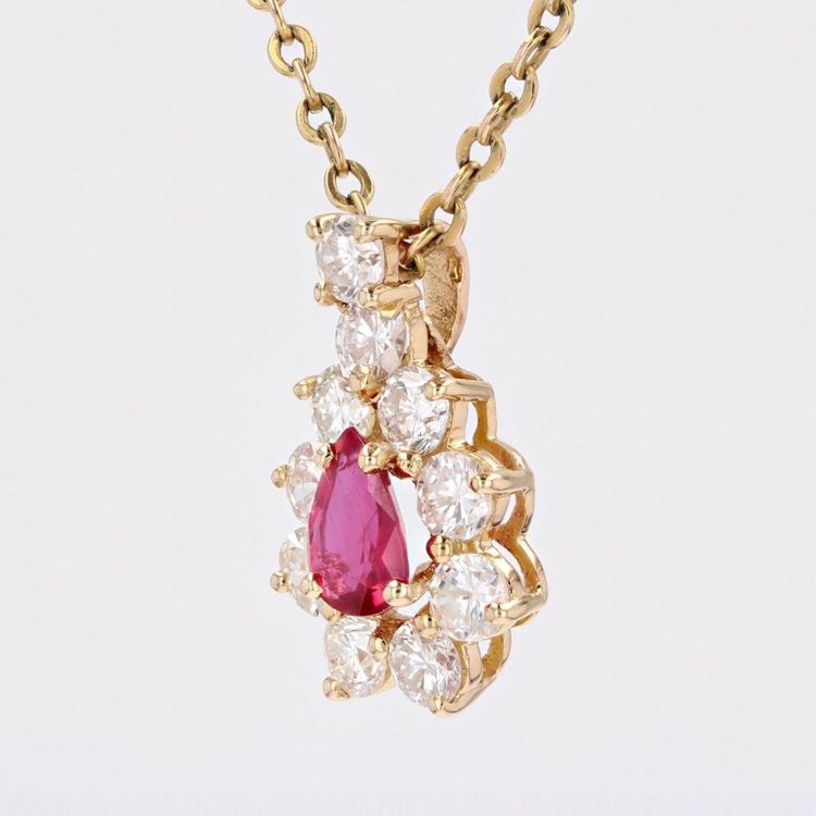 Pendentif Rubis Et Diamants