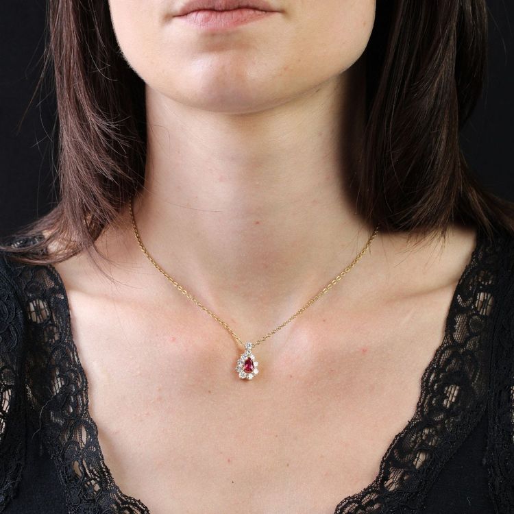 Pendentif Rubis Et Diamants