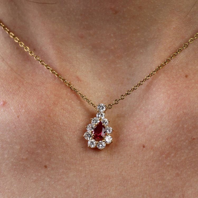 Pendentif Rubis Et Diamants