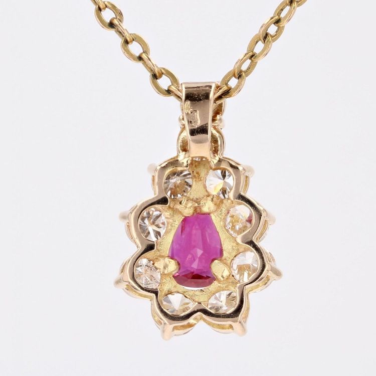 Pendentif Rubis Et Diamants