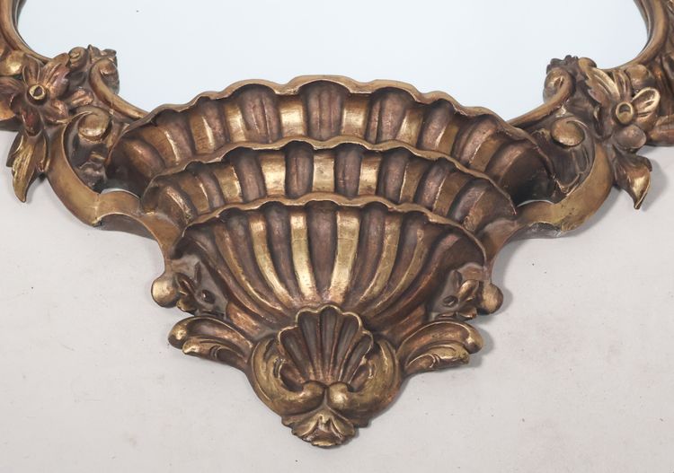 Specchio italiano in legno dorato del 1900