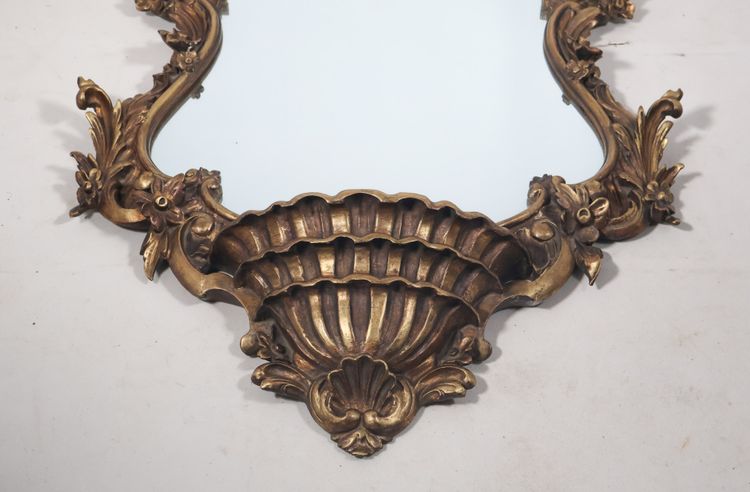 Specchio italiano in legno dorato del 1900