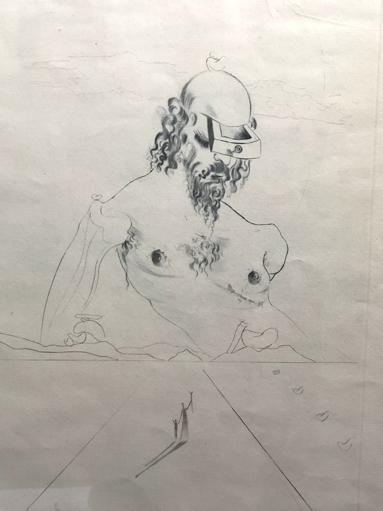 Rare eau-forte de Salvador Dali, "Aurelia, le colosse"